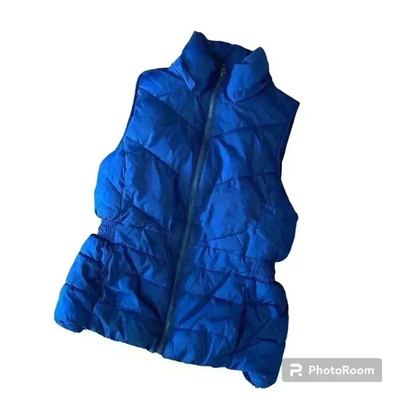Banana Republic Puffer Vest Plush Lined Size XS Quilted Cold Gear Cobalt - Picture 1 of 9